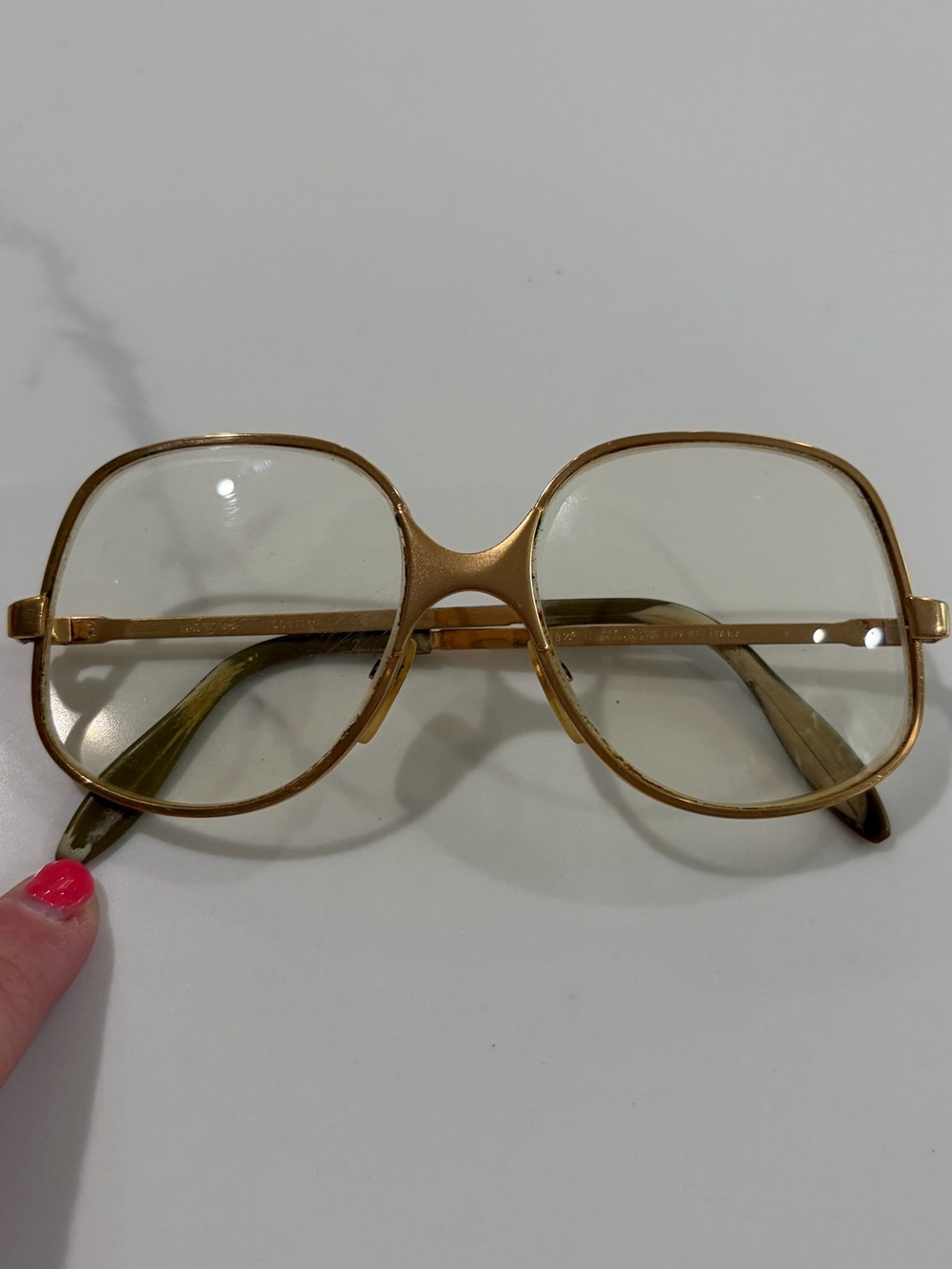 Portrait Women's Glasses, Vintage labeled ‘Italy Heavy Gold Electroplate’, 135mm